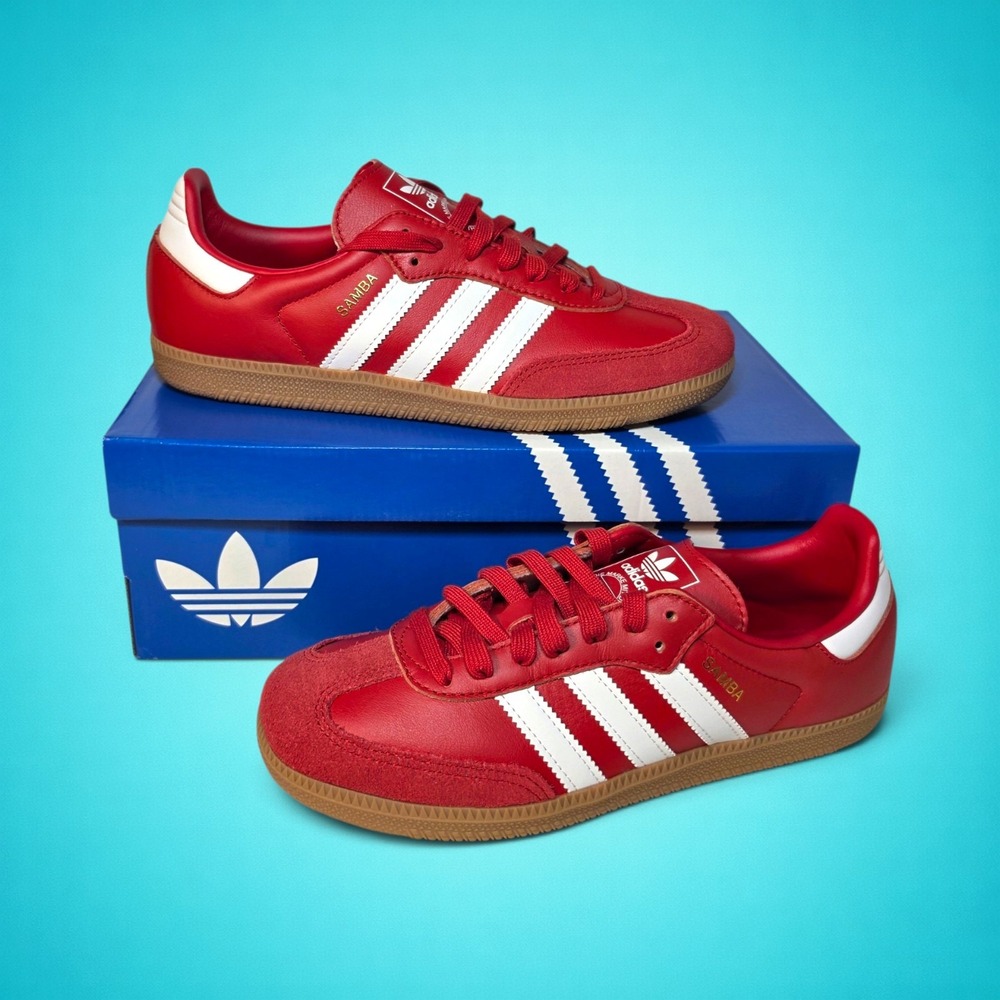 Adidas Samba OG W Better Scarlet Red White Gum Sneakers ID0477 Womens Size 8 - Picture 4 of 7